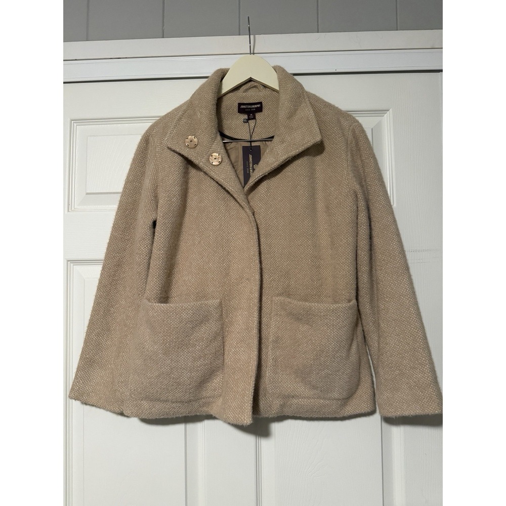Johnston & Murphy Eyelash‎ Coat Jacket $179 Camel Textured Cozy Academia City
